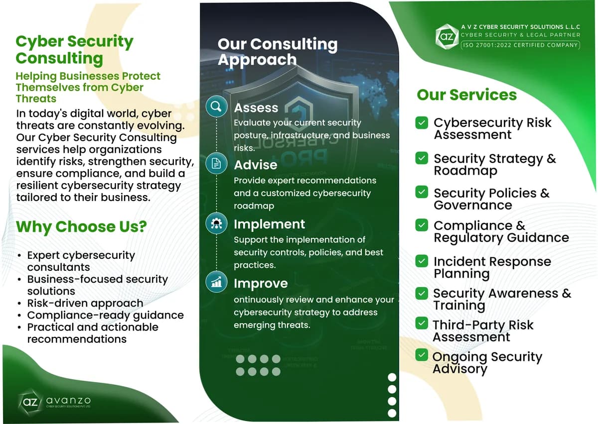 First page of the Cyber Security Consulting brochure